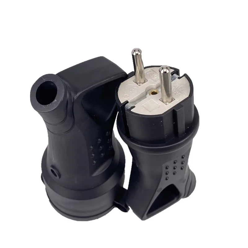 مقبس كهربائي مقاوم للماء من المطاط الأوروبي مع غطاء IP54 لكابل الطاقة DIY 16A 250V