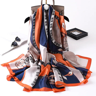 180*90 سم أوشحة حريرية كلاسيكية مطبوعة على الشاطئ الصيفي، شال نسائي، وشاح نسائي، غطاء رأس، وشاح، وشاح شيفون، حجاب نسائي