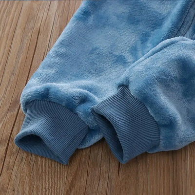 طقم بيجامات للأولاد من الصوف المرجاني بالإضافة إلى ملابس منزلية مخملية سميكة من الفلانيل للأطفال بدلة نوم شتوية دافئة مكونة من قطعتين بدلة بناتي