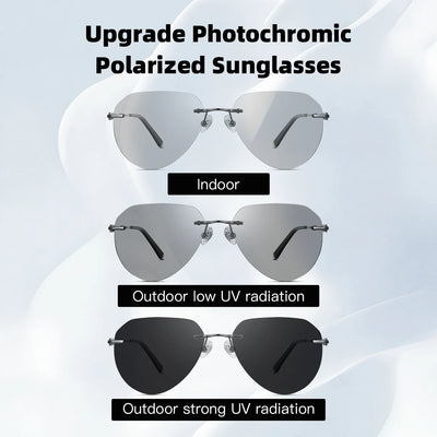 نظارات شمسية جديدة من كابوني للرجال، مستقطبة، عدسات فوتوكرومية سوداء، خفيفة الوزن للغاية، بدون إطار، نظارات قيادة BS22003