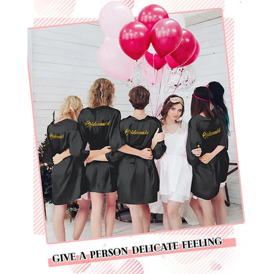 10 قطع من رداء كيمونو العروس المطرز من الساتان لحفلات الزفاف وحفلات الاستحمام للعروس