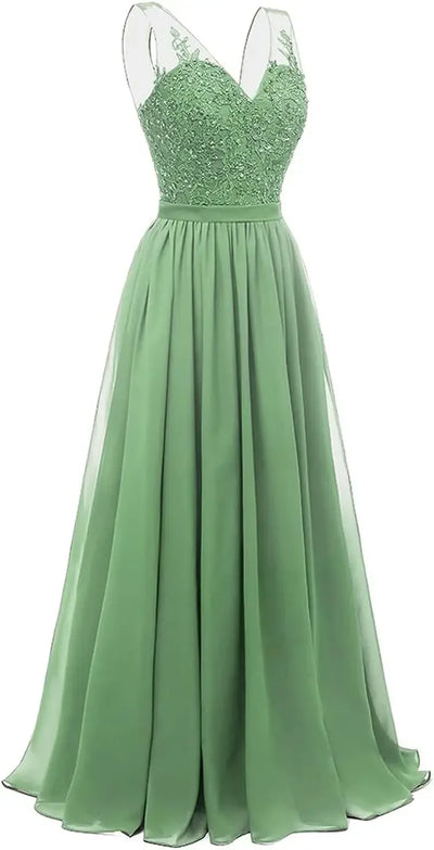 فساتين وصيفات العروس من الشيفون باللون الفيروزي بفتحة على شكل حرف V، طويلة من الدانتيل، مطرزة بالخرز، فساتين سهرة رسمية، توصيل مجاني، ضيف، حفل زفاف