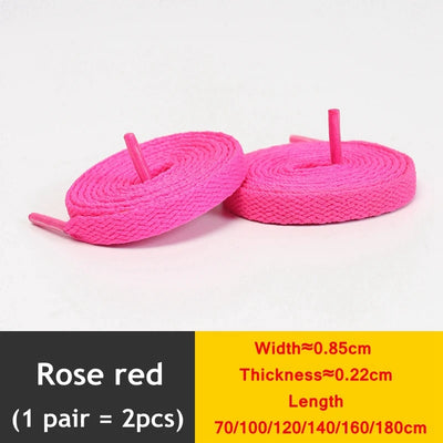 1 Pair / AF1 Shoelaces Flat Thicken Weave Craft Off Black White Shoe Laces High-top Sneaker Shoelace Accessories 25 Colors