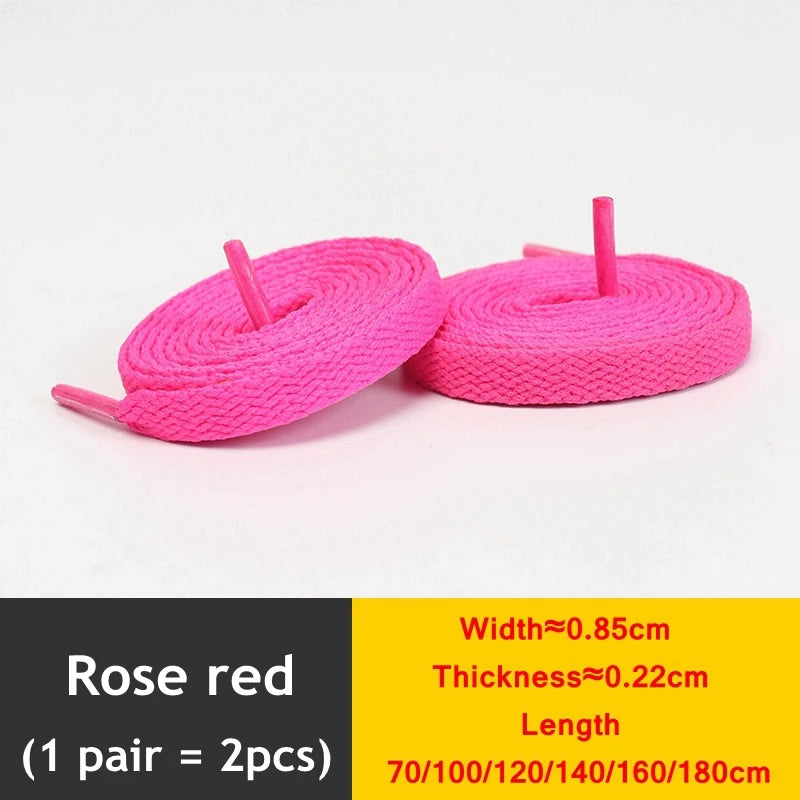 1 Pair / AF1 Shoelaces Flat Thicken Weave Craft Off Black White Shoe Laces High-top Sneaker Shoelace Accessories 25 Colors