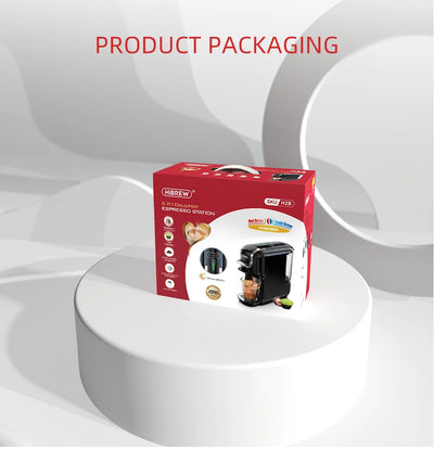 آلة صنع القهوة متعددة الكبسولات من HiBREW 5 في 1، ساخنة/باردة، كابتشينو DG، كبسولات صغيرة، قهوة مطحونة، كافتيريا، 20 بار، H2B