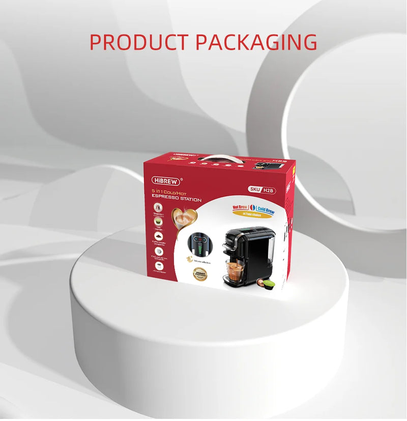 آلة صنع القهوة متعددة الكبسولات من HiBREW 5 في 1، ساخنة/باردة، كابتشينو DG، كبسولات صغيرة، قهوة مطحونة، كافتيريا، 20 بار، H2B