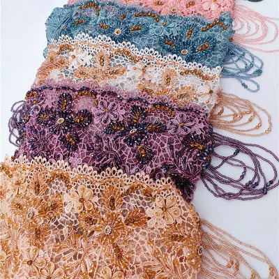 حجابات نسائية مسلمة مطرزة بالخرز الأسود، قبعات صلاة عيد رمضان، قبعات حفلات مسائية فاخرة، قبعات كوفية، عمامة، أوشحة إسلامية