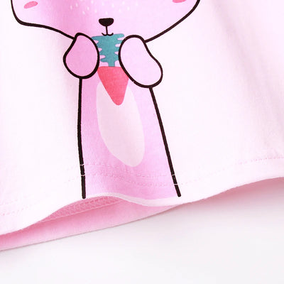 طقم بيجامات برسومات حيوانات قوس قزح، ملابس نوم للأطفال، ملابس منزلية، بيجامات للبنات، ملابس أطفال صغار، بيجامات برسومات ديناصورات