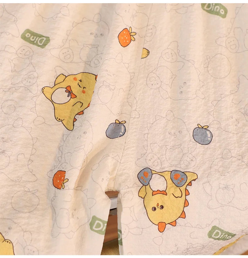 ملابس نوم جديدة للأطفال برسومات كرتونية لطيفة، قطعتين، بيجامات منزلية رقيقة للربيع والصيف للأولاد والبنات، ملابس مكيفة