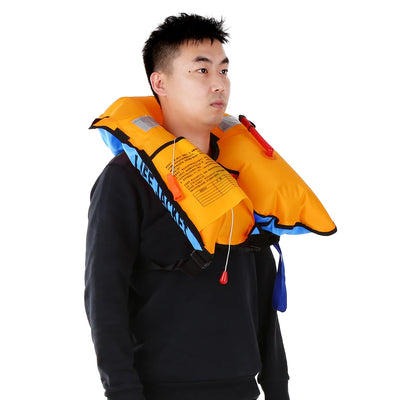 سترة نجاة يدوية قابلة للنفخ سترة نجاة للبالغين للرياضات المائية والسباحة وصيد الأسماك وسترة البقاء على قيد الحياة