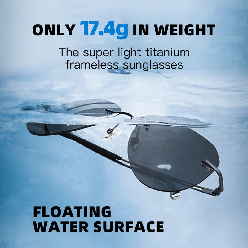 نظارات شمسية جديدة من كابوني للرجال، مستقطبة، عدسات فوتوكرومية سوداء، خفيفة الوزن للغاية، بدون إطار، نظارات قيادة BS22003