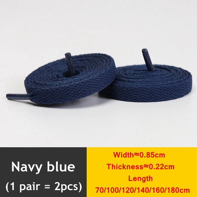 1 Pair / AF1 Shoelaces Flat Thicken Weave Craft Off Black White Shoe Laces High-top Sneaker Shoelace Accessories 25 Colors