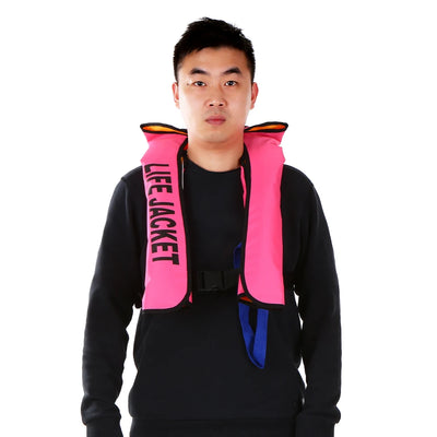 سترة نجاة يدوية قابلة للنفخ سترة نجاة للبالغين للرياضات المائية والسباحة وصيد الأسماك وسترة البقاء على قيد الحياة