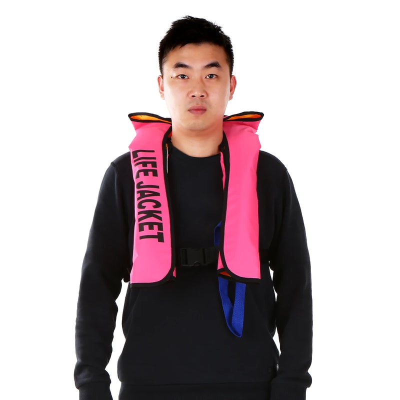 سترة نجاة يدوية قابلة للنفخ سترة نجاة للبالغين للرياضات المائية والسباحة وصيد الأسماك وسترة البقاء على قيد الحياة