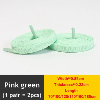 1 Pair / AF1 Shoelaces Flat Thicken Weave Craft Off Black White Shoe Laces High-top Sneaker Shoelace Accessories 25 Colors
