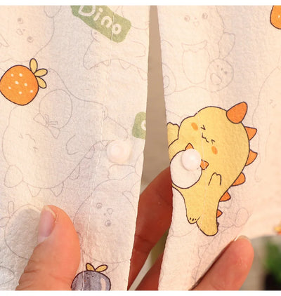 ملابس نوم جديدة للأطفال برسومات كرتونية لطيفة، قطعتين، بيجامات منزلية رقيقة للربيع والصيف للأولاد والبنات، ملابس مكيفة