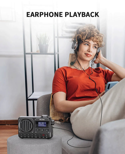 مكبر صوت بلوتوث محمول للغاية MLOVE BV800 مع راديو FM وشاشة عرض LCD وهوائي ومدخل AUX وقرص USB وبطاقة TF ومشغل MP3