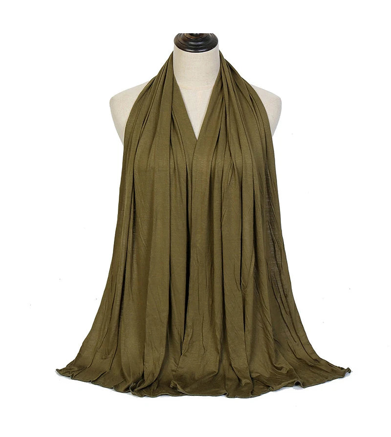 وشاح حجاب من القطن المودال جيرسي، شال إسلامي طويل، سادة وناعم، ربطة عمامة، أغطية رأس للنساء، عصابة رأس أفريقية 170×60 سم