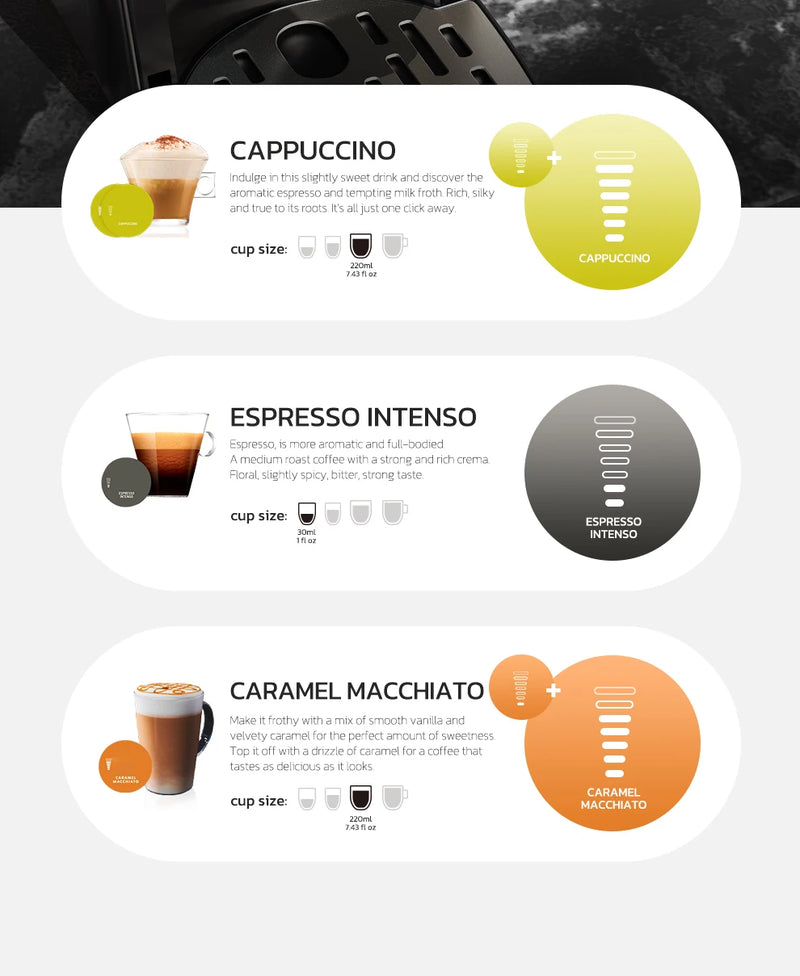 ماكينة صنع قهوة كبسولة هاي برو 6 في 1، متعددة الاستخدامات، ساخنة/باردة، قهوة إسبريسو كافيتيرا كابتشينو، ماكينة صنع قهوة دولتشي جوستو نسبرسو بودرة H1B