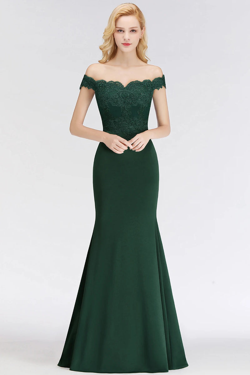 فساتين وصيفات العروس مثيرة مزينة بالذهب اللامع للنساء بدون أكتاف حورية البحر طويلة على شكل حرف A لحفلات الزفاف والضيوف