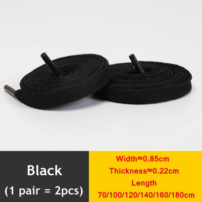 1 Pair / AF1 Shoelaces Flat Thicken Weave Craft Off Black White Shoe Laces High-top Sneaker Shoelace Accessories 25 Colors