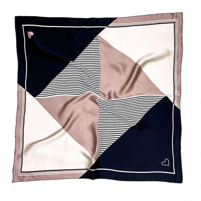 وشاح مربع نسائي من حرير التوت الخالص 100% مطبوع عليه رباط رأس ووشاح فاخر لزينة الشعر النسائية وأوشحة باندانا نسائية 53 سم