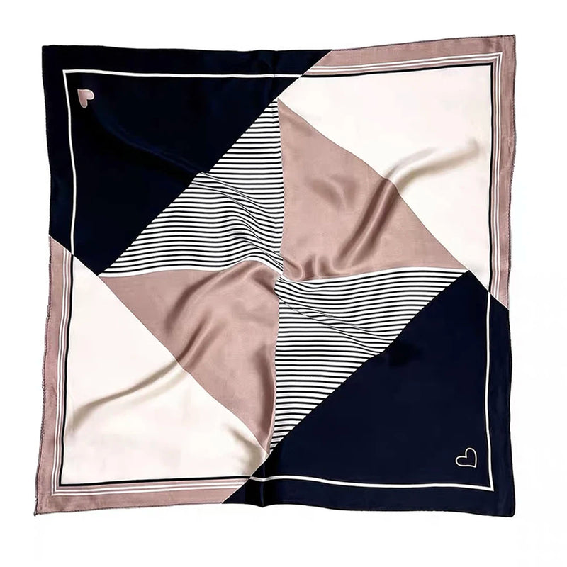 وشاح مربع نسائي من حرير التوت الخالص 100% مطبوع عليه رباط رأس ووشاح فاخر لزينة الشعر النسائية وأوشحة باندانا نسائية 53 سم