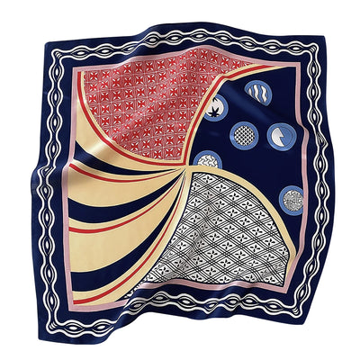 وشاح مربع نسائي من حرير التوت الخالص 100% مطبوع عليه رباط رأس ووشاح فاخر لزينة الشعر النسائية وأوشحة باندانا نسائية 53 سم