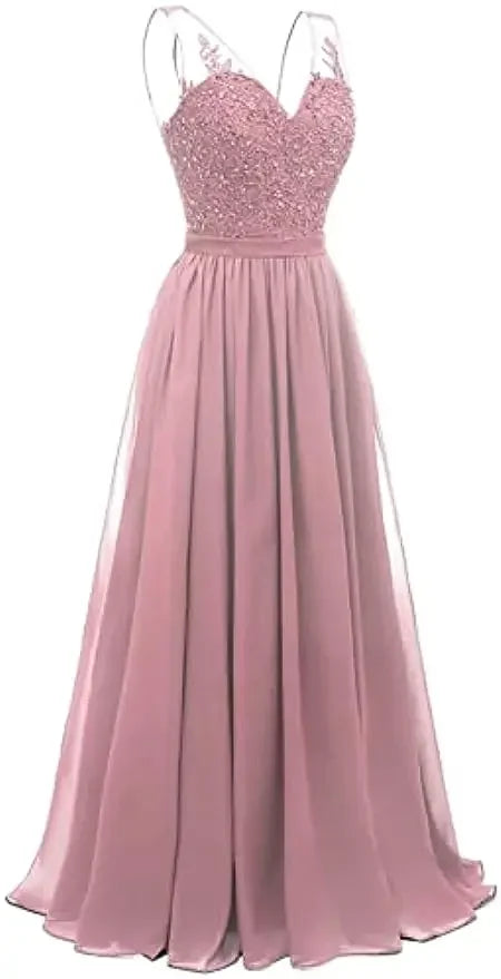 فساتين وصيفات العروس من الشيفون باللون الفيروزي بفتحة على شكل حرف V، طويلة من الدانتيل، مطرزة بالخرز، فساتين سهرة رسمية، توصيل مجاني، ضيف، حفل زفاف