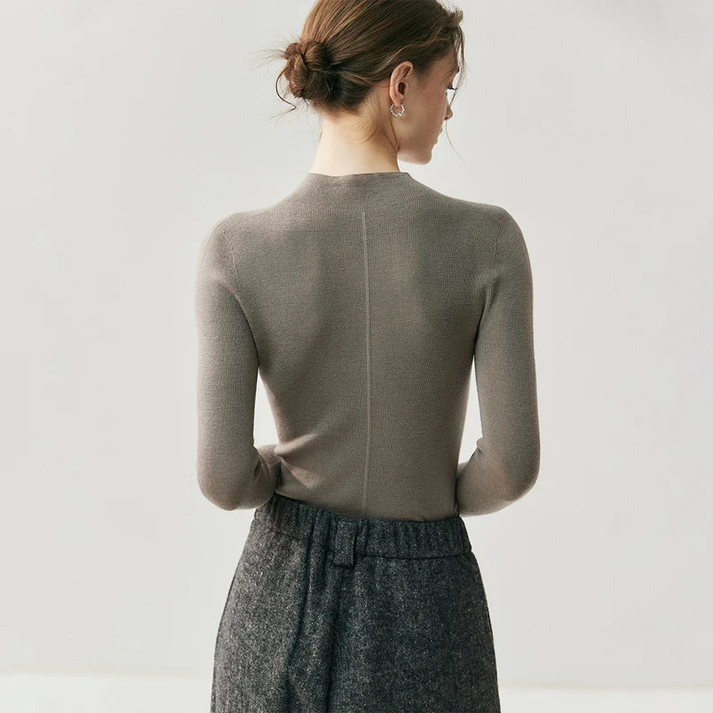 سترة نسائية من CHICUU مصنوعة من الصوف بنسبة 100% وقابلة للغسل في الغسالة، بلوفر برقبة دائرية، مصنوعة من 18 خيطًا من الكشمير الصوفي، مناسبة لفصل الخريف والشتاء