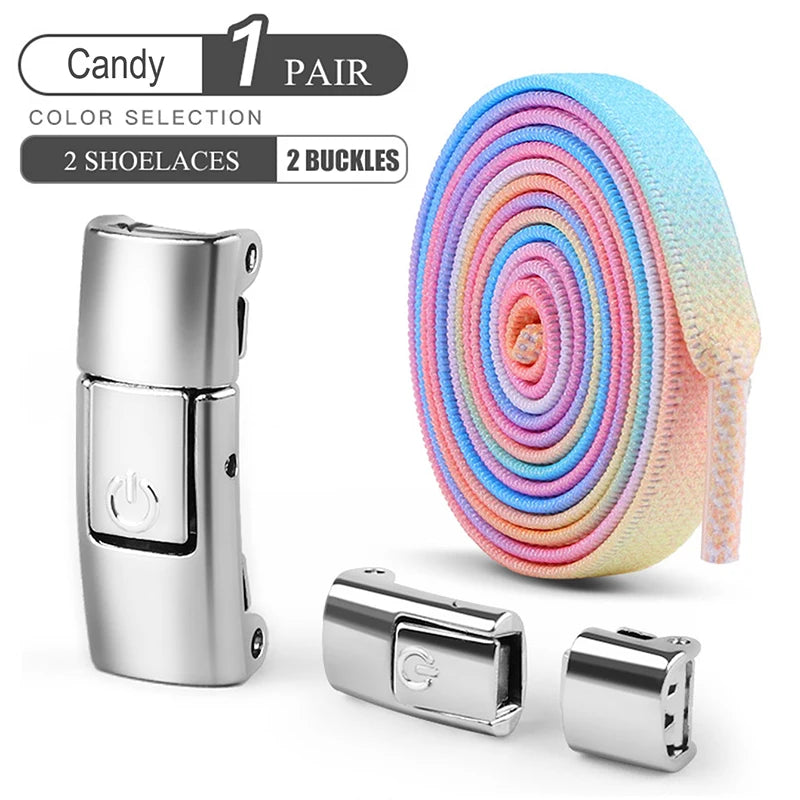 أربطة أحذية بدون رباط مقاس 8 مم، أربطة أحذية بقفل ضاغط بدون رباط، أربطة مرنة للأحذية الرياضية للأطفال والكبار، أربطة أحذية مسطحة واسعة للأحذية