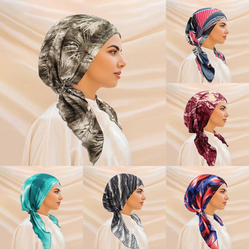 حجابات نسائية، غطاء رأس، حجاب، غطاء رأس للعلاج الكيميائي، عمامة، غطاء رأس مربوط مسبقًا، باندانا، غطاء رأس لعلاج تساقط الشعر بسبب السرطان، غطاء رأس، قبعة مطاطية