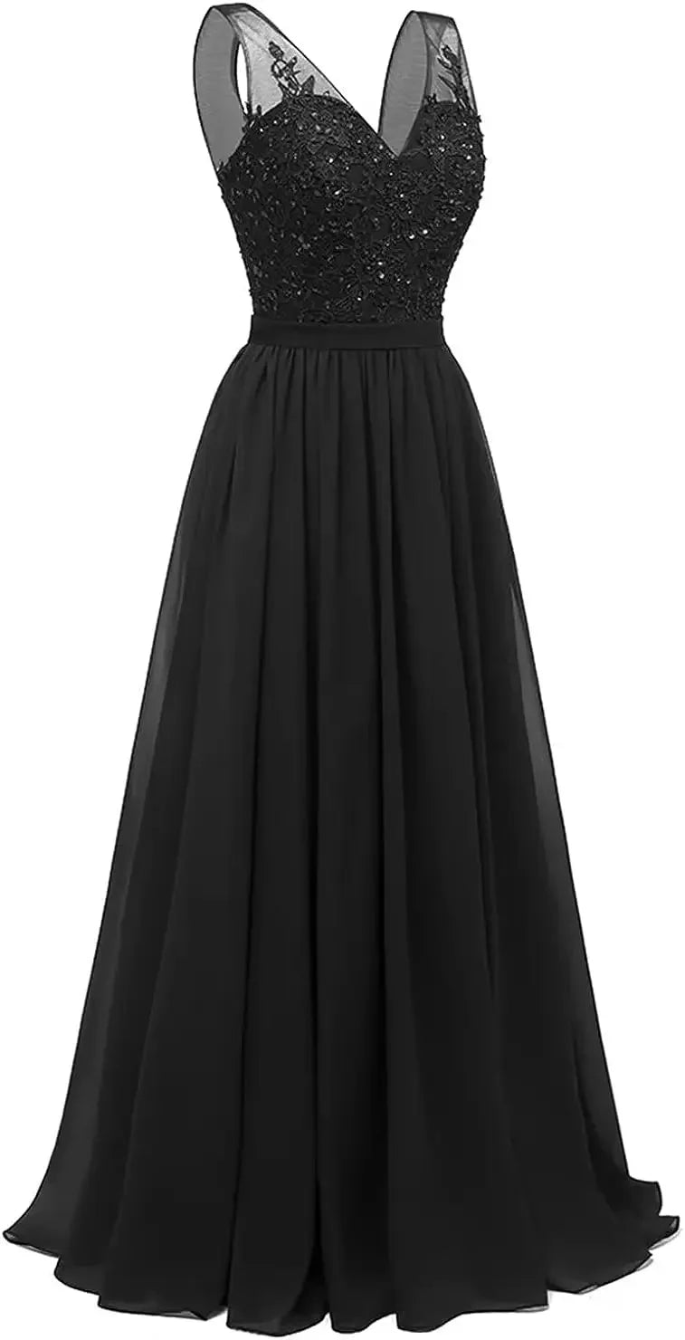 فساتين وصيفات العروس من الشيفون باللون الفيروزي بفتحة على شكل حرف V، طويلة من الدانتيل، مطرزة بالخرز، فساتين سهرة رسمية، توصيل مجاني، ضيف، حفل زفاف