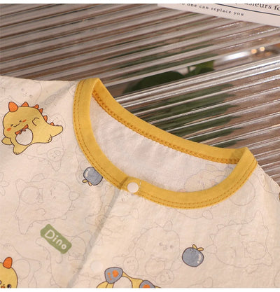 ملابس نوم جديدة للأطفال برسومات كرتونية لطيفة، قطعتين، بيجامات منزلية رقيقة للربيع والصيف للأولاد والبنات، ملابس مكيفة