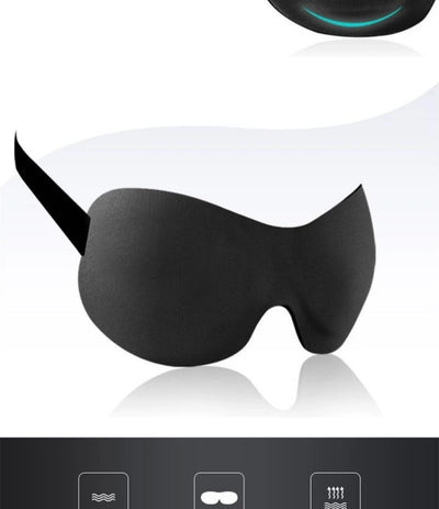 قناع عين ثلاثي الأبعاد بدون علامات بدون أنف، قناع عين بسيط بلون سادة معتم، مناسب للنوم واستراحة الغداء للطلاب