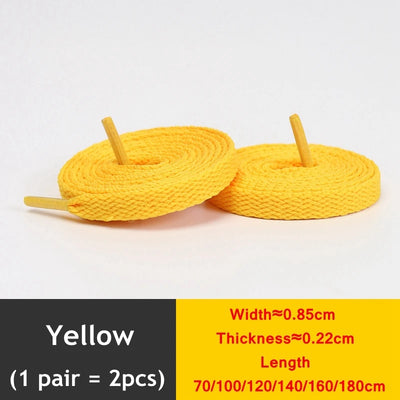 1 Pair / AF1 Shoelaces Flat Thicken Weave Craft Off Black White Shoe Laces High-top Sneaker Shoelace Accessories 25 Colors