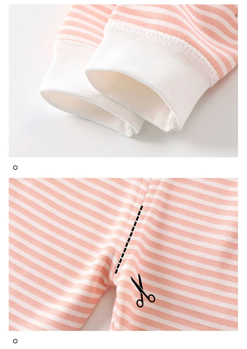 مجموعة ملابس دافئة للأطفال مبطنة بالصوف للأطفال الأولاد والبنات ملابس داخلية مخططة مجموعة ملابس نوم مثالية للمنزل بيجامات الخريف والشتاء