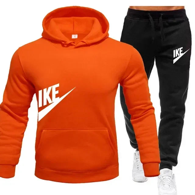 هودي رياضي جديد بغطاء للرأس + مجموعتين من السراويل الرياضية، بدلات كاجوال للرجال والنساء مطبوعة بشكل عصري لفصل الخريف والشتاء، ملابس الشارع