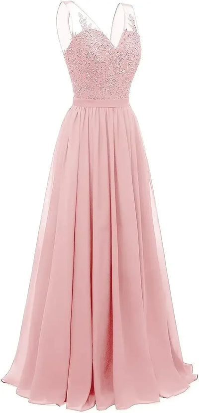 فساتين وصيفات العروس من الشيفون باللون الفيروزي بفتحة على شكل حرف V، طويلة من الدانتيل، مطرزة بالخرز، فساتين سهرة رسمية، توصيل مجاني، ضيف، حفل زفاف