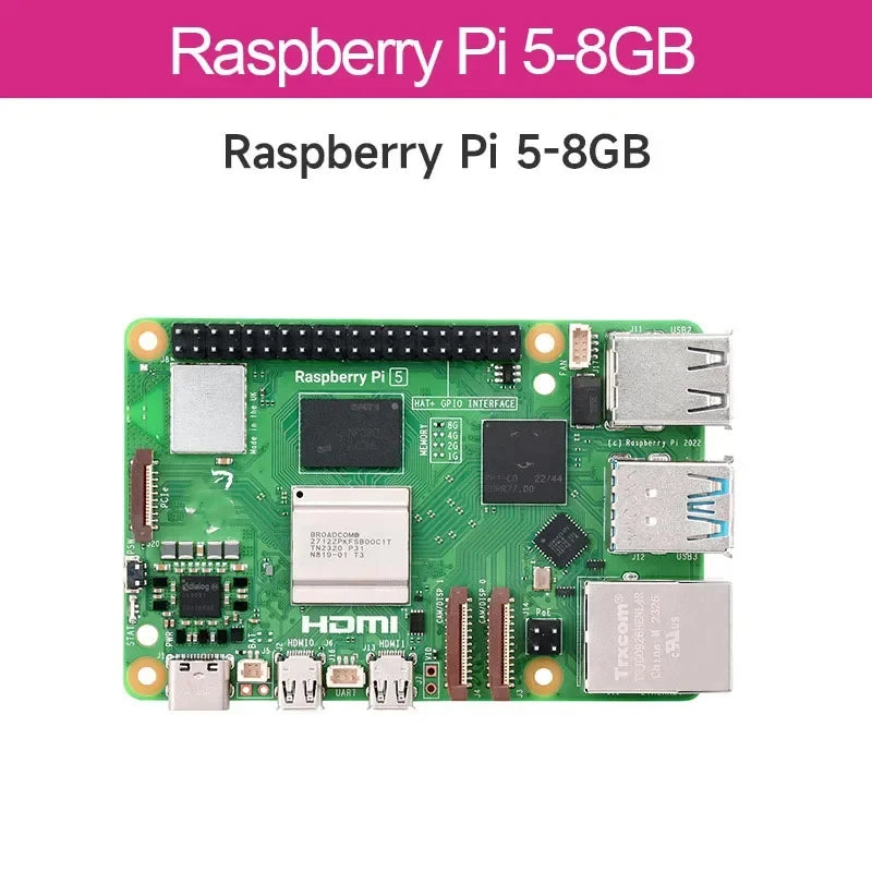 لوحة تطوير Raspberry Pi 5 بسعة 4 جيجابايت/8 جيجابايت ومجموعة برامج LINUX وبرمجة الذكاء الاصطناعي للكمبيوتر واللوحة الأم Raspberry Pi 5 بسعة 4 جيجابايت/8 جيجابايت