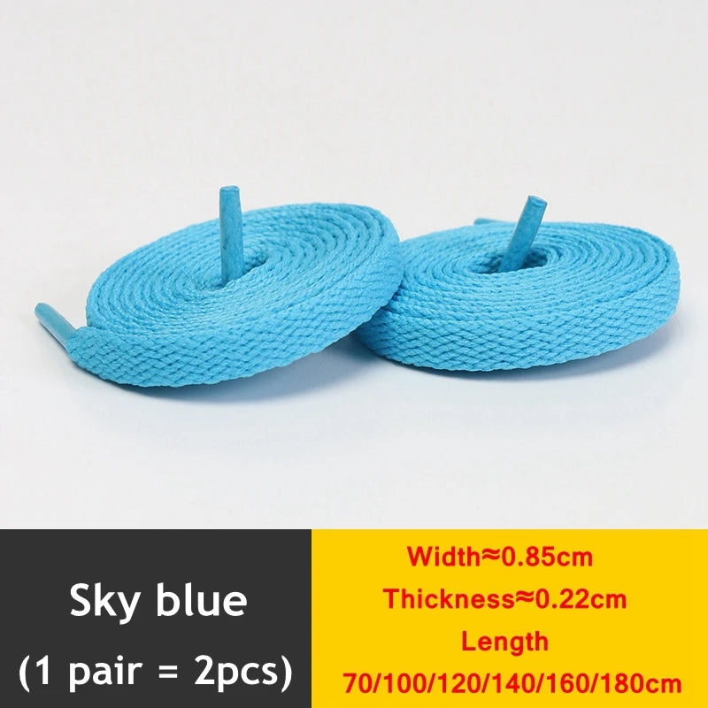 1 Pair / AF1 Shoelaces Flat Thicken Weave Craft Off Black White Shoe Laces High-top Sneaker Shoelace Accessories 25 Colors