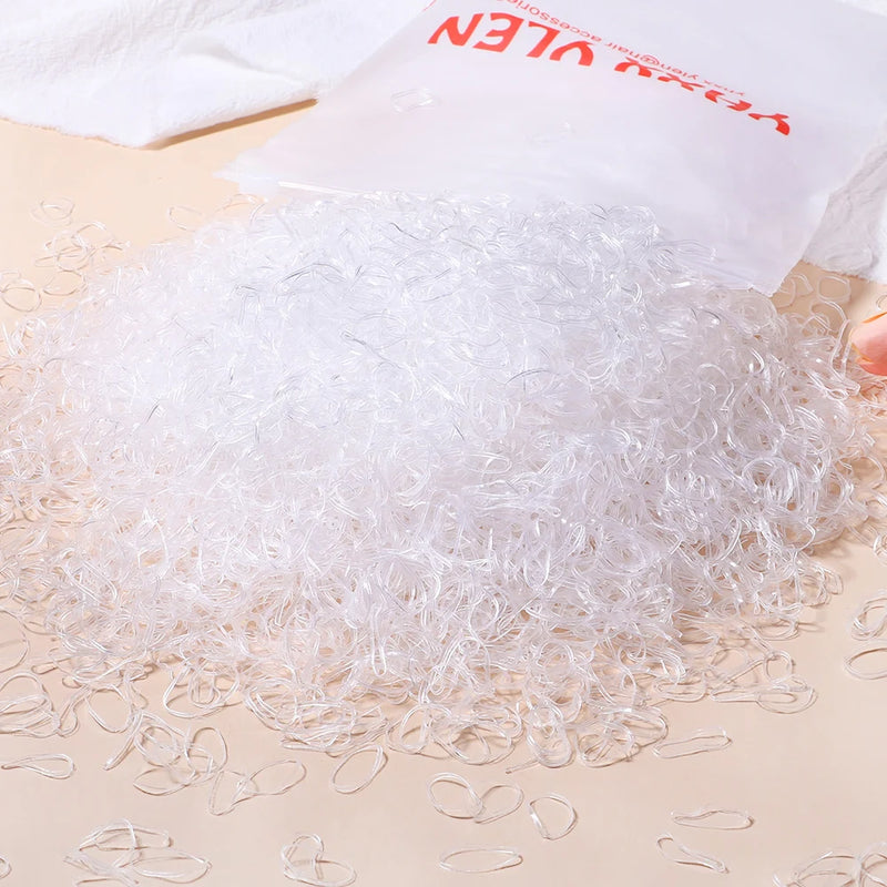 500/1000/2000 قطعة من أربطة الشعر المطاطية الملونة للاستخدام مرة واحدة للفتيات، وربطات الشعر للأطفال، وربطات ذيل الحصان، وإكسسوارات شعر الأطفال