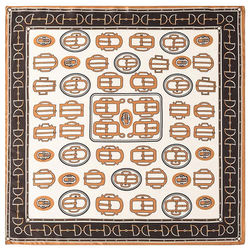 وشاح مربع نسائي من حرير التوت الخالص 100% مطبوع عليه رباط رأس ووشاح فاخر لزينة الشعر النسائية وأوشحة باندانا نسائية 53 سم