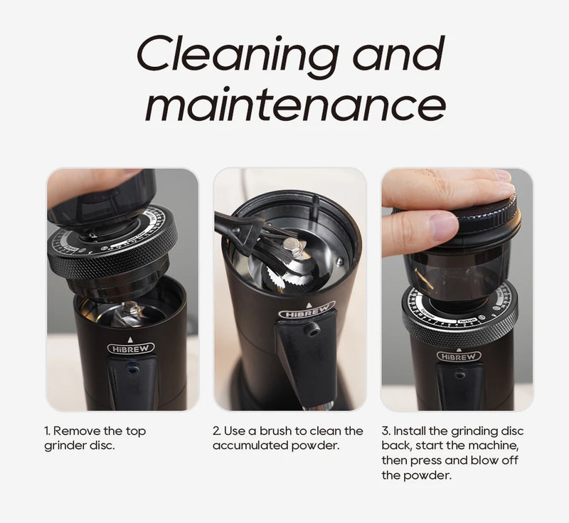 مطحنة قهوة كهربائية مخروطية صغيرة محمولة من HiBREW G5 مقاس 48 مم، مطحنة حبوب قهوة للمطبخ للإسبريسو والقهوة التركية