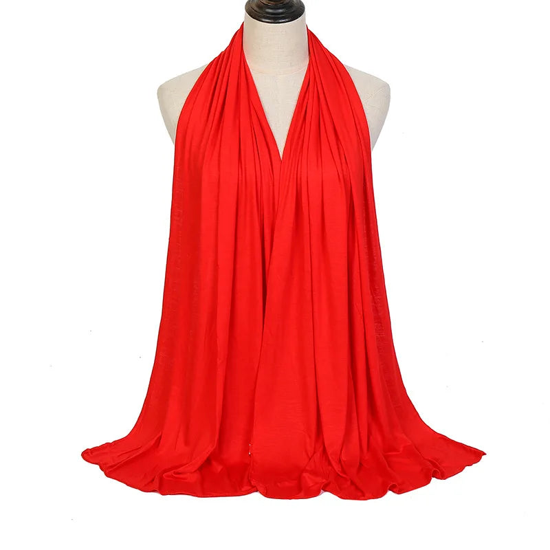 وشاح حجاب من القطن المودال جيرسي، شال إسلامي طويل، سادة وناعم، ربطة عمامة، أغطية رأس للنساء، عصابة رأس أفريقية 170×60 سم