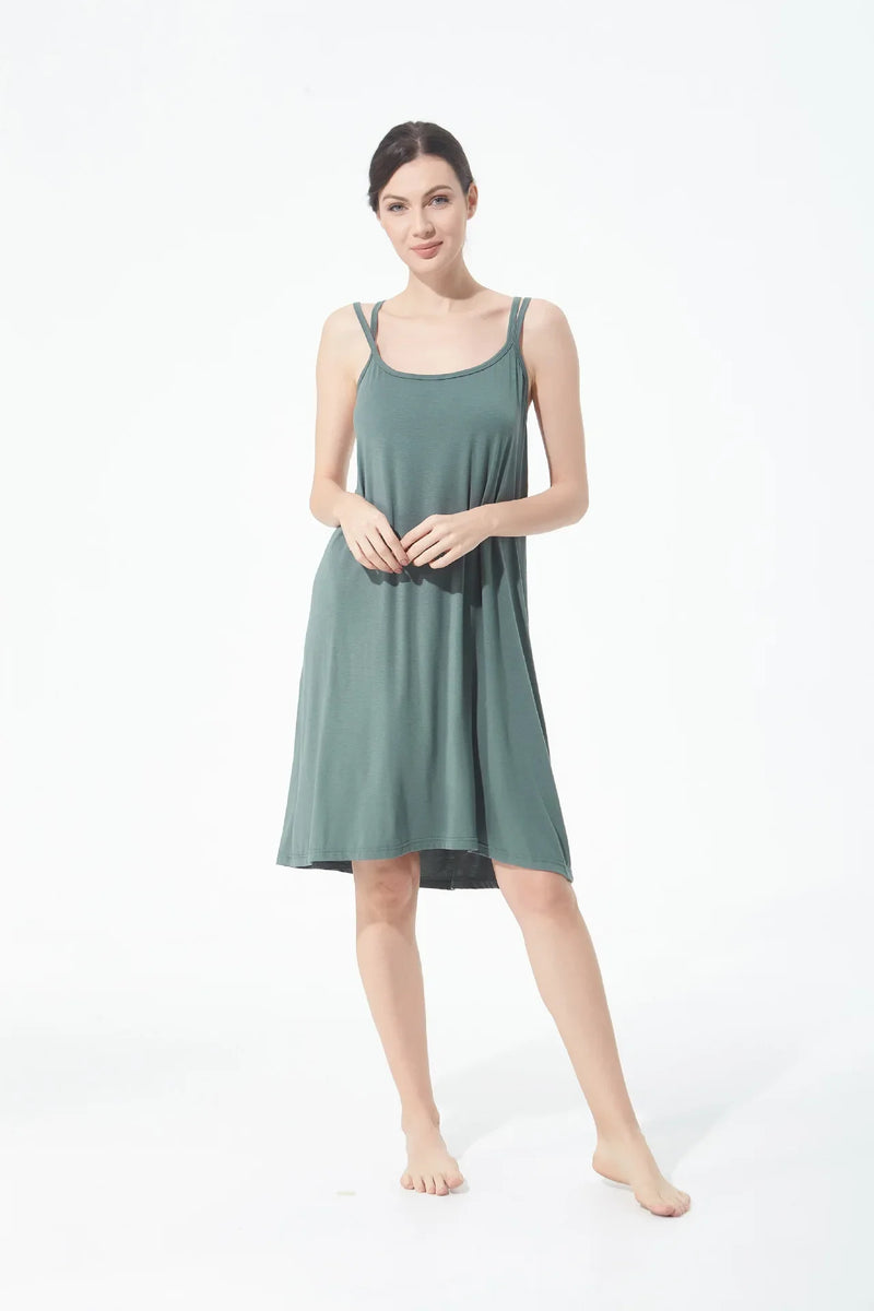 تنورة نسائية كاجوال أنيقة مثيرة مفتوحة الظهر كبيرة الحجم ذات قاعدة خلفية جميلة تنورة منزلية فضفاضة متقاطعة بأكمام طويلة