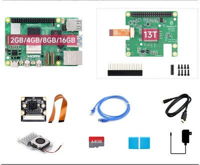 كمبيوتر Raspberry Pi 5 أحادي اللوحة 2.4 جيجاهرتز رباعي النواة 64 بت ARM Cortex-A76 4K HDMI شاشة مزدوجة 16 جيجابايت ذاكرة وصول عشوائي (RAM) واي فاي 6 BT 5.0