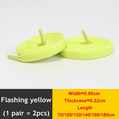 1 Pair / AF1 Shoelaces Flat Thicken Weave Craft Off Black White Shoe Laces High-top Sneaker Shoelace Accessories 25 Colors