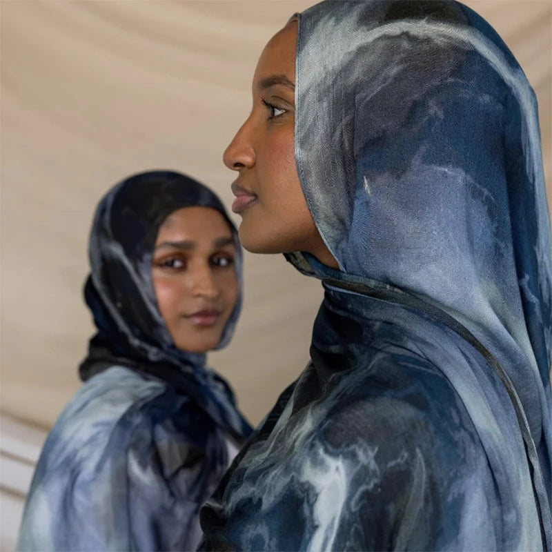 1Pcs Ramadan Hijab Leopard Print Women Bohemian Watercolor Soft Muslim Hijabs Floral Breathable Shawl Wrap Scarf Headscarf Warm