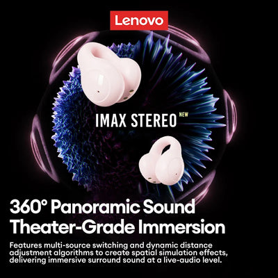 سماعة لينوفو LP25 OWS بلوتوث 5.4 لاسلكية، عمر بطارية طويل، سماعة رأس للألعاب مزودة بخاصية إلغاء الضوضاء، ستيريو عالي الدقة مع ميكروفون